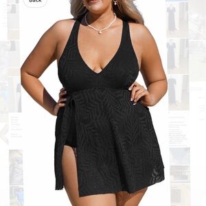 New Women 3X CUPSHE One Piece Swimsuit Plus Size Bathing Suit Mesh Swim Dress